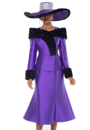 Donna Vinci Church Suit 12222-Purple/Black