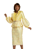 Donna Vinci Church Suit 5804C-Canary