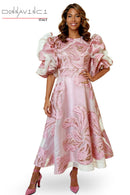 Donna Vinci Dress 12266C-Pink (SHIP SAME DAY)