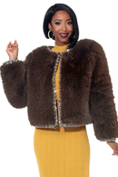 Donna Vinci Faux Fur Jacket 5871-Brown