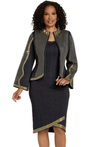 Donna Vinci Knit Dress 13448-Black/Gold