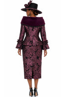 Donna Vinci Skirt Suit 12304 Plum 2-Piece Women's Church Suit