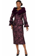 Donna Vinci Skirt Suit 12304 Plum 2-Piece Women's Church Suit