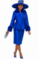 Donna Vinci Sirt Suit 12307 Royal with Optional Hat