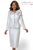 Donna Vinci Church Suit 12271-White