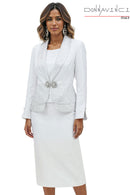 Donna Vinci Church Suit 12272-Pure White
