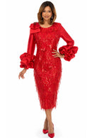 Donna Vinci Skirt Suit 12276-Red