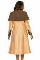 Donna Vinci Gold Dress 12290 - Elegant Women's Midi Dress