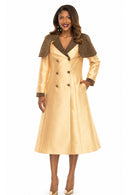 Donna Vinci Gold Dress 12290 - Elegant Women's Midi Dress