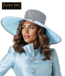 Donna Vinci Hat 12252-Ice Blue/Black