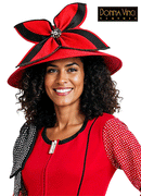 Donna Vinci Hat 13461-Red/Black