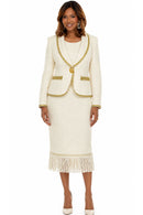 Donna Vinci Skirt Suit Off-White 3-Piece Set