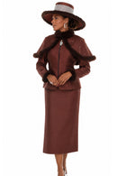 Donna Vinci Skirt Suit 12240 Brown