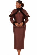 Donna Vinci Skirt Suit 12240 Brown
