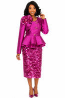 Donna Vinci Skirt Suit 12289 in Fuchsia