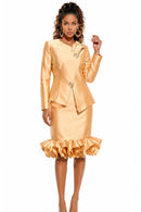 Donna Vinci Gold Skirt Suit 12292