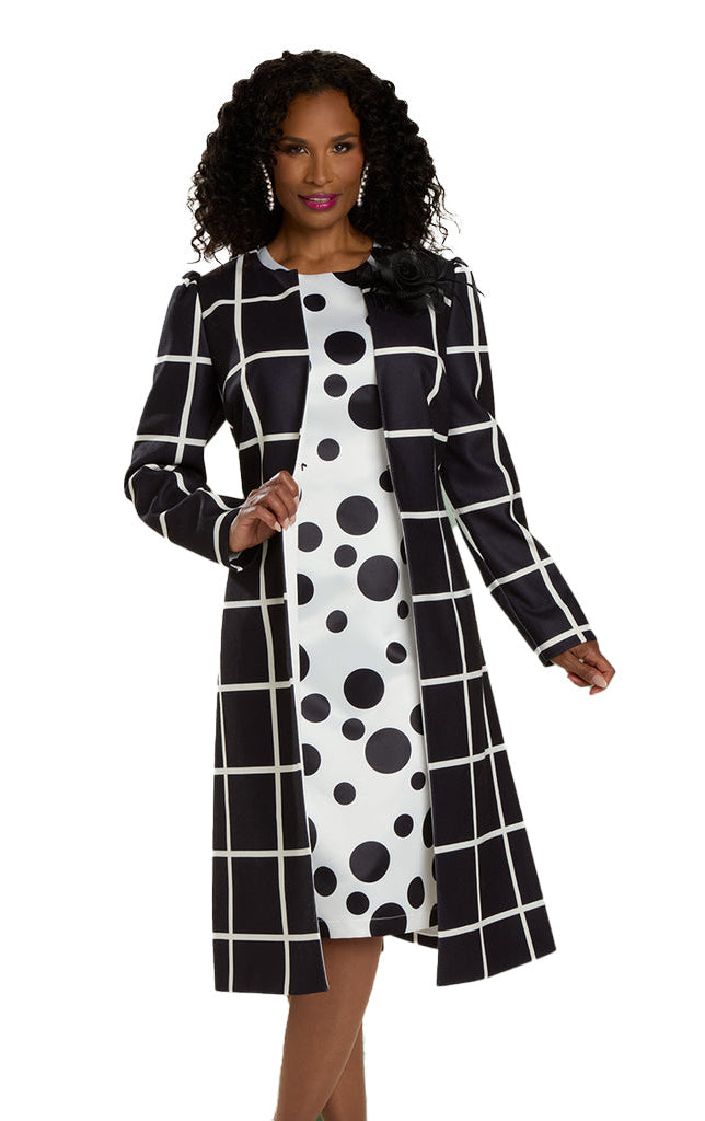 Donna Vinci Church Dress 12132-Black/White