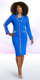 Donna Vinci Church Knit Dress 13436-Royal