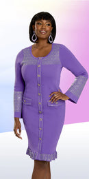 Donna Vinci Church Knit Dress 13440C-Orchid