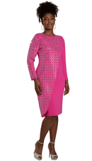 Donna Vinci Church Knit Dress 13439-Hot Pink