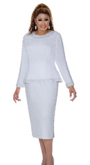 Dorinda Clark Cole Church Suit 309612C-White - Church Suits For Less