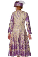 Dorinda Clark Cole Church Dress 310161C-Champagne/Purple