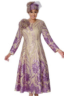 Dorinda Clark Cole Church Dress 310161C-Champagne/Purple