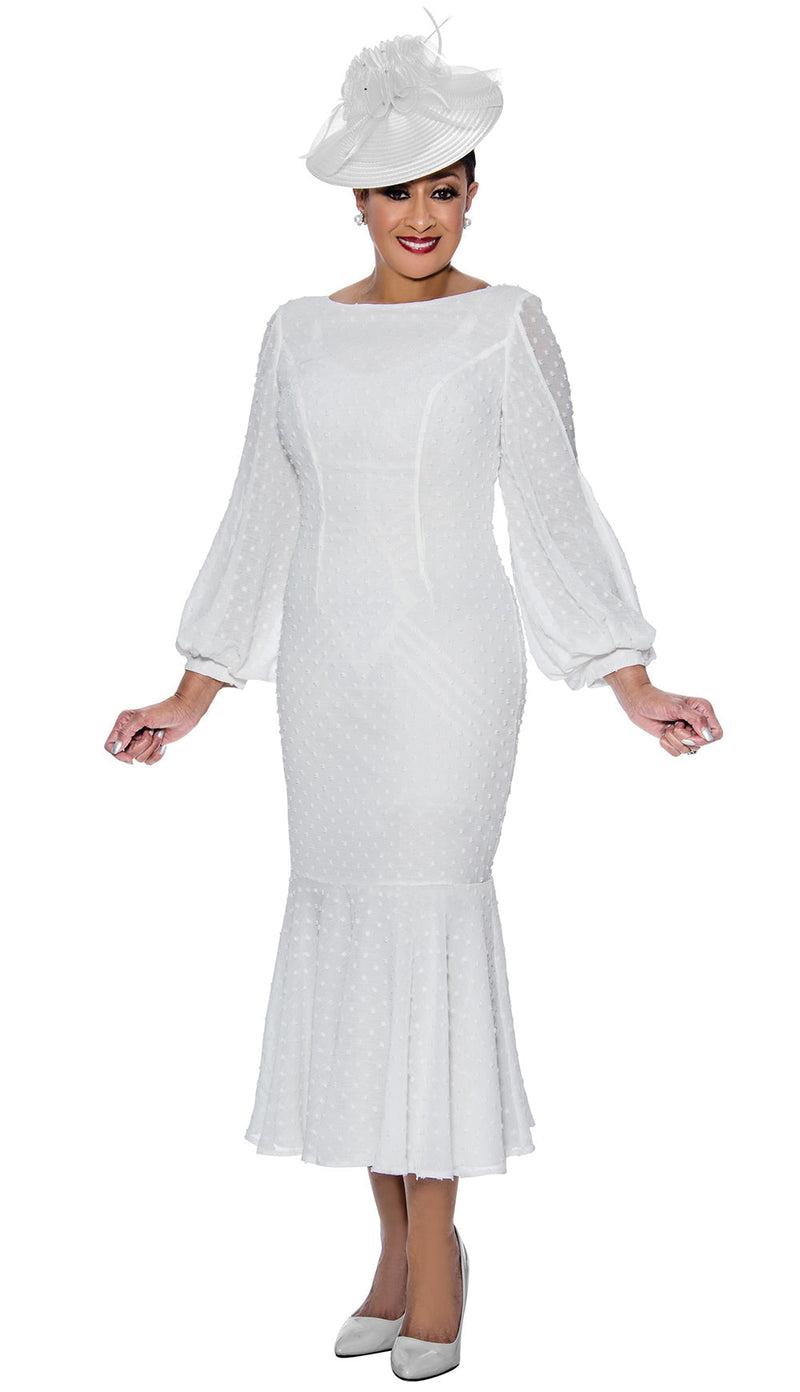 Dorinda Clark Cole Dress 4131C-White - Church Suits For Less