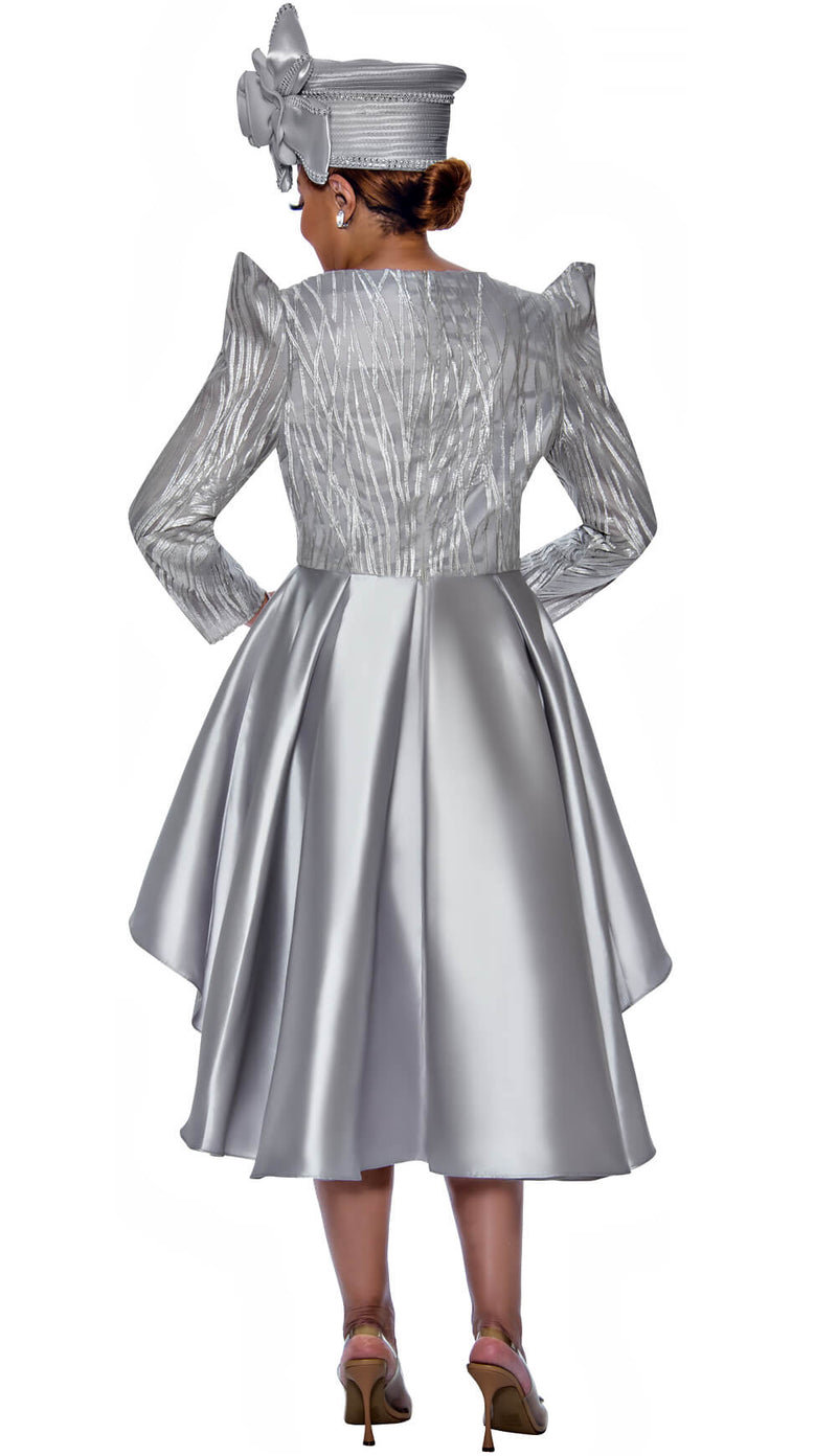Dorinda Clark Cole Dress 5391 - Silver - Church Suits For Less