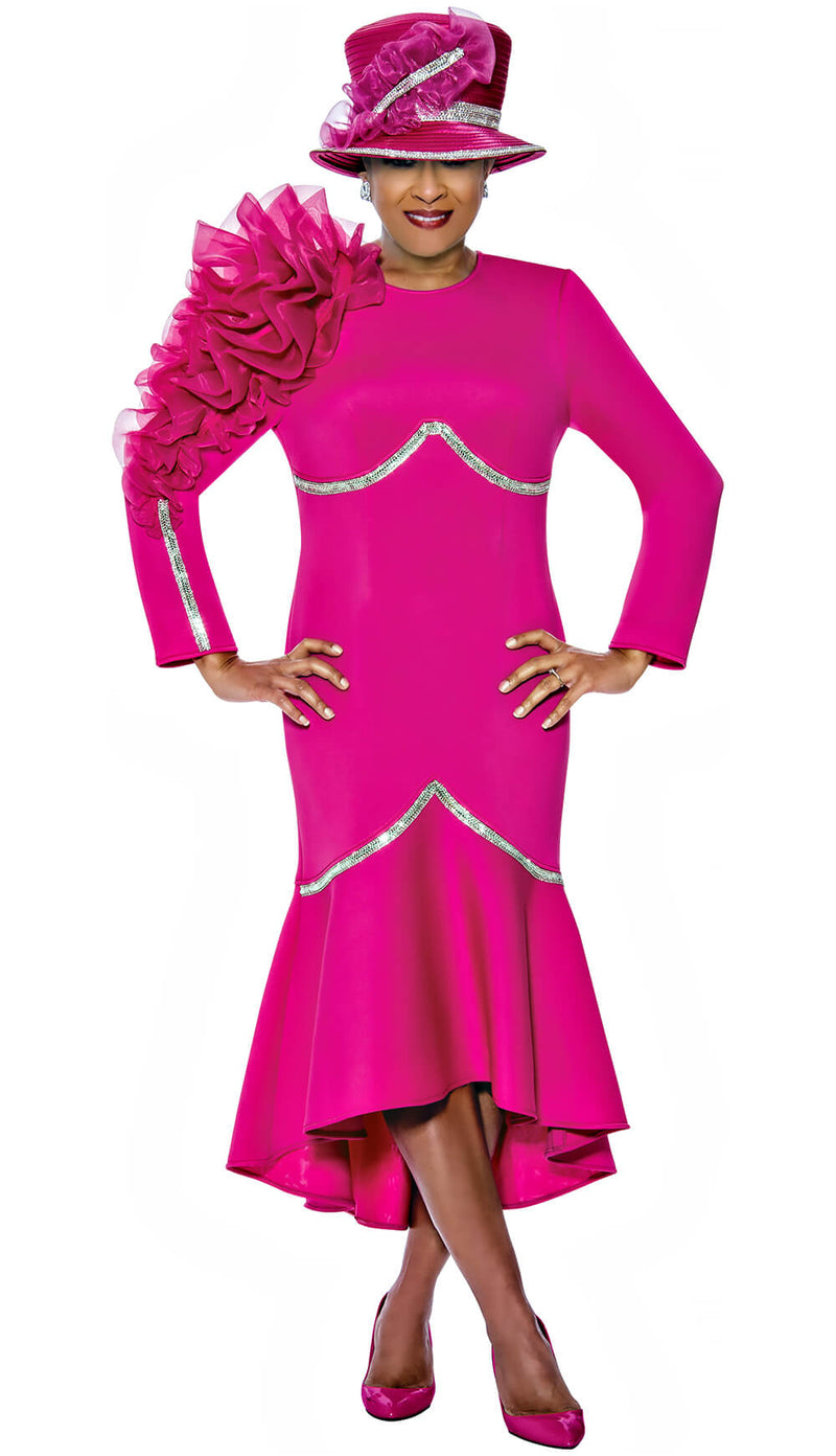 Dorinda Clark Cole Skirt Suit 5481-Magenta - Church Suits For Less