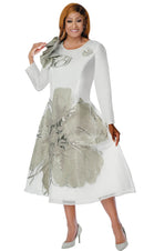 Dorinda Clark Cole Church Dress 310171-Silver/White