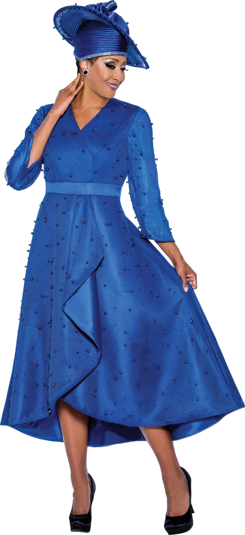 Dorinda Clark Cole Dress 4371-Royal Blue - Church Suits For Less