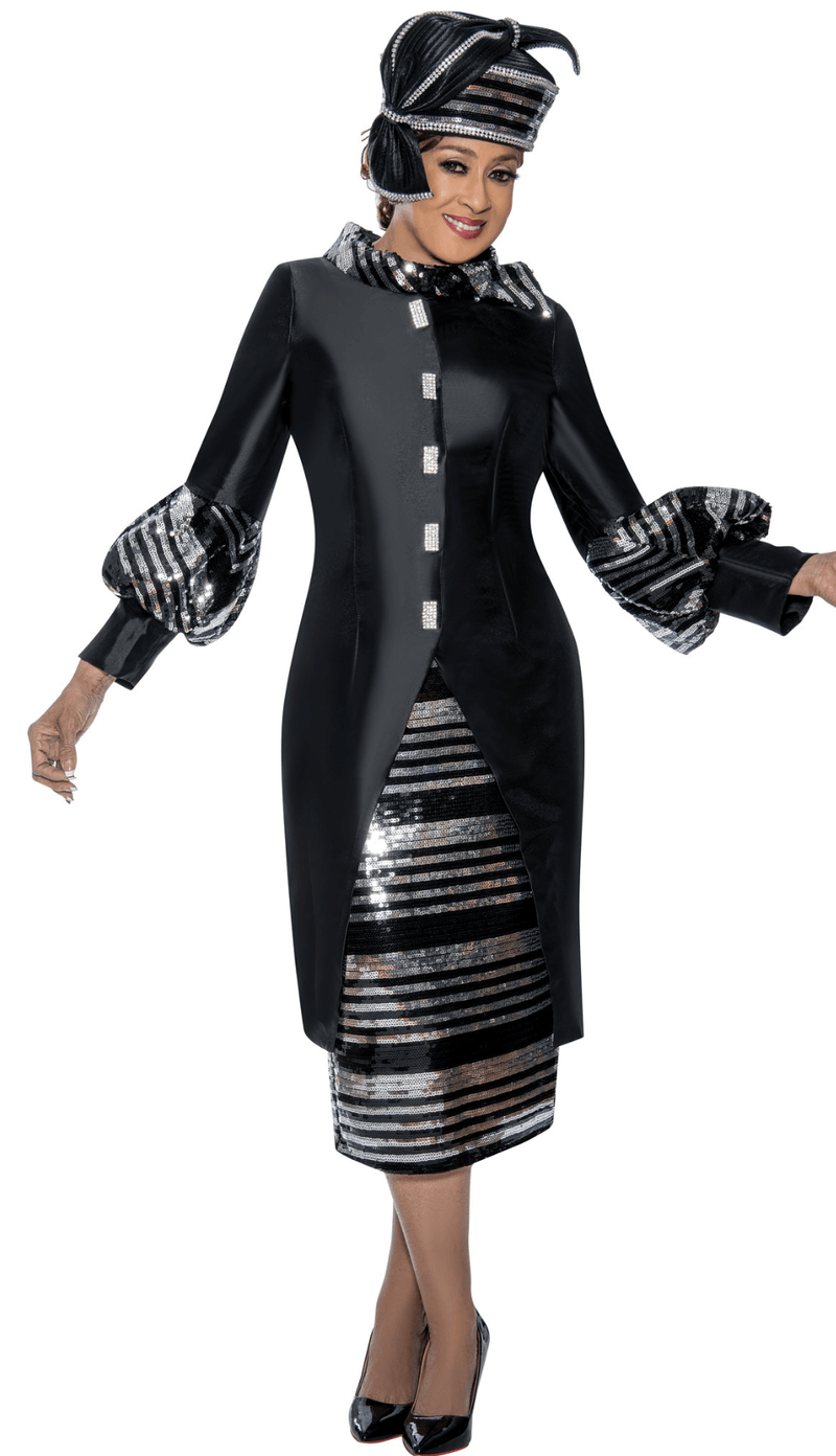 Dorinda Clark Cole Dress 309052-Black/Silver