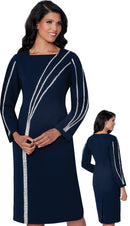 Dress by Nubiano 100421C-Navy