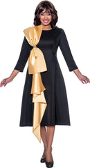 Church Dress By Nubiano 1131C-Black/Champagne - Church Suits For Less