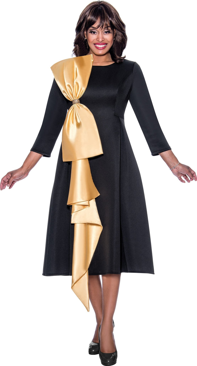 Church Dress By Nubiano 1131C-Black/Champagne Church Dress By Nubiano 1131C-Black/Champagne
