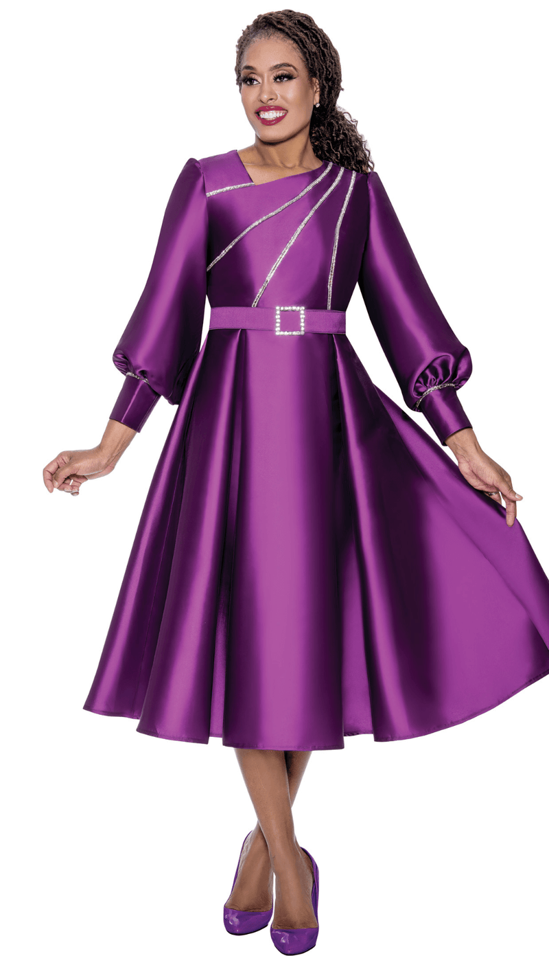 Church Dress By Nubiano 100081-Purple