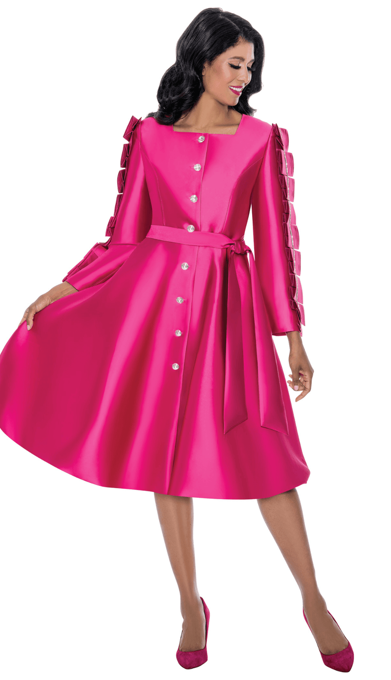 Church Dress By Nubiano 12381 - Magenta