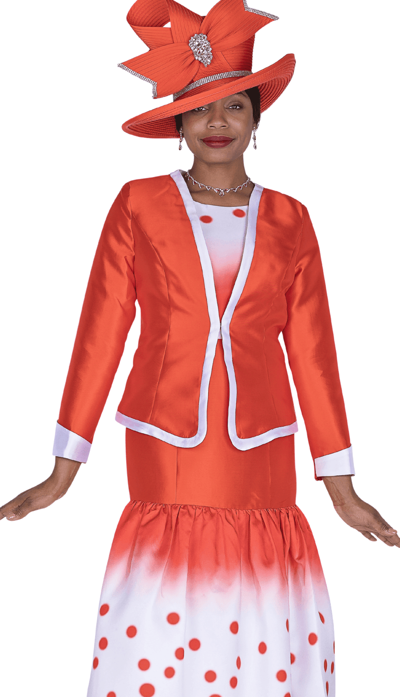 Elite Champagne Dress Suit 6069-Red/White