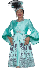 Elite Champagne Dress Suit 6073-Light Green