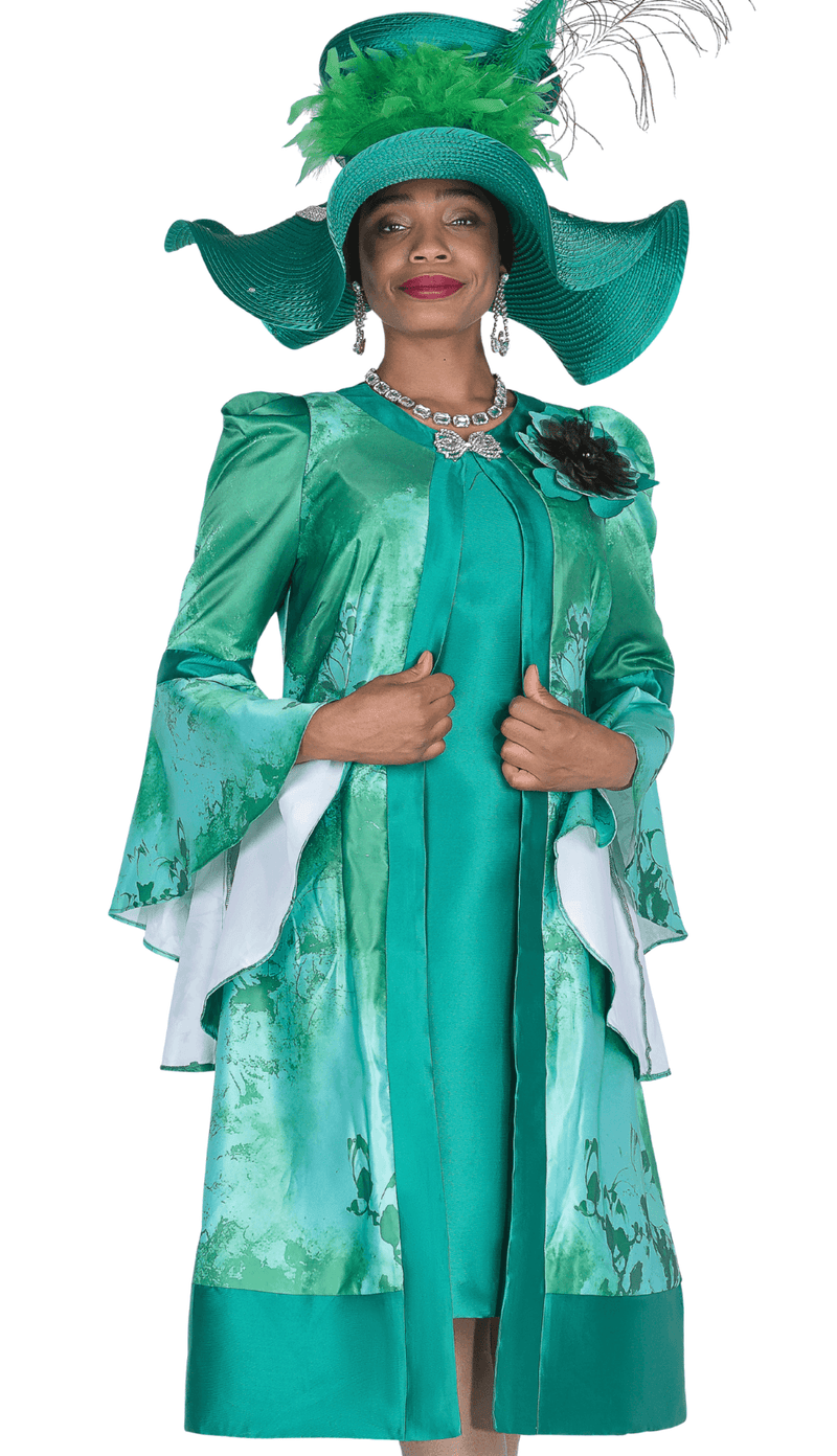 Elite Champagne Dress Suit 6166-Green