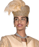 Elite Champagne Women Church Hat 6157-Gold