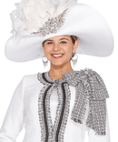 Elite Champagne Women Church Hat 6162-White