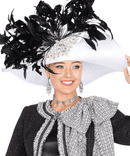 Elite Champagne Women Church Hat 6162-White/Black