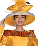Elite Champagne Women Church Hat 6167-Gold