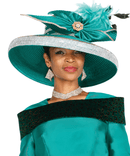 Elite Champagne Women Church Hat 6167-Green