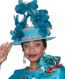 Elite Champagne Women Church Hat 6169-Teal