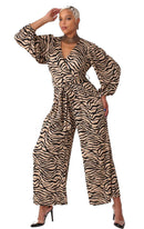 For Her Women Jump Suit 81990-Coffee/Black