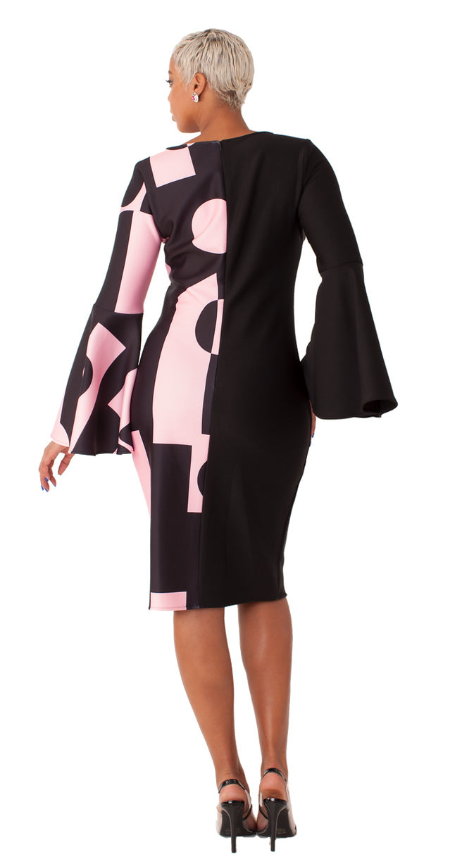 For Her Women Dress 82062C-Black Pink