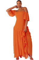 For Her Dress 82315C-Orange - Church Suits For Less